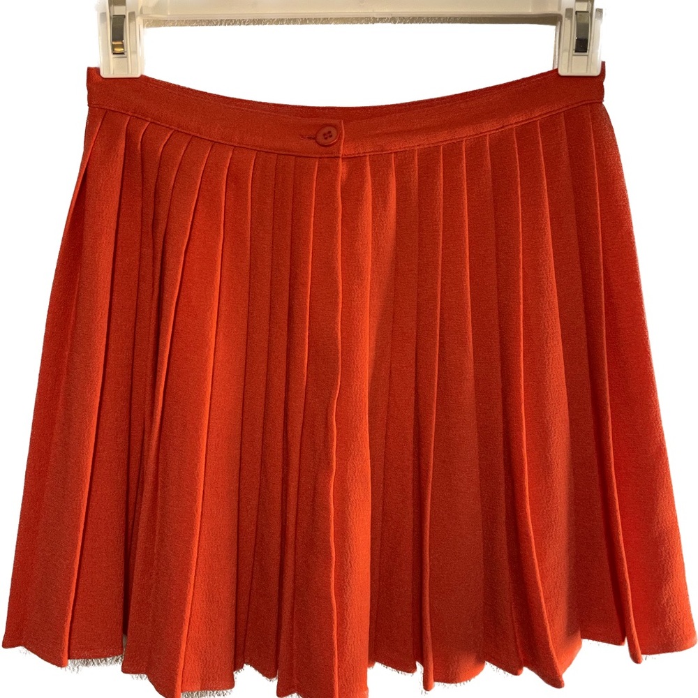 American Apparel Skirt | M | orange red color pleated school girl high-waist